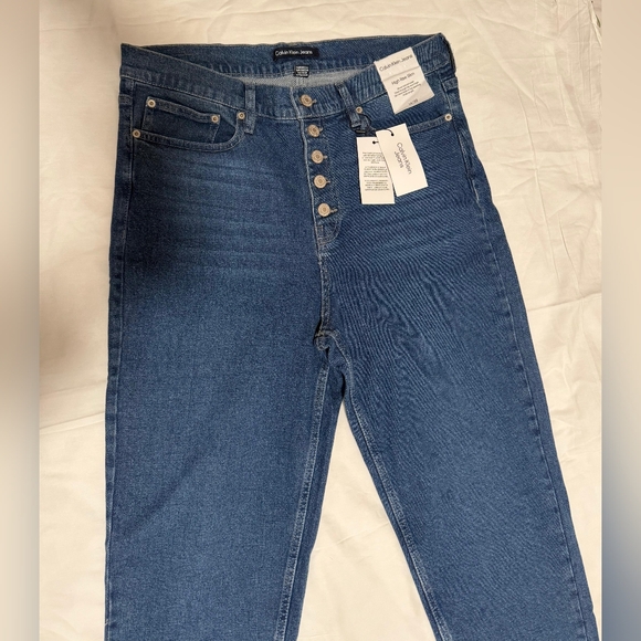 NWT Calvin Klein High Rise Blue Denim Jeans SIZE 14/32 CLOUSURE bottom - Picture 5 of 7